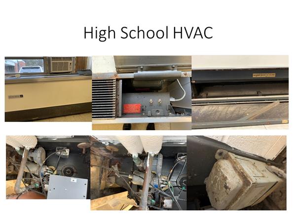 Photos of existing Red Hook High School HVAC system elements
